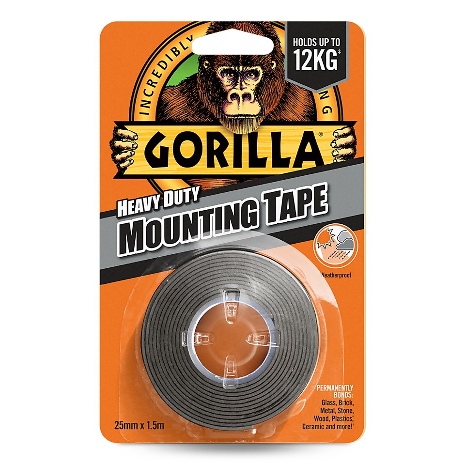 Double Sided Mounting Tape Black 1.5M GORILLA