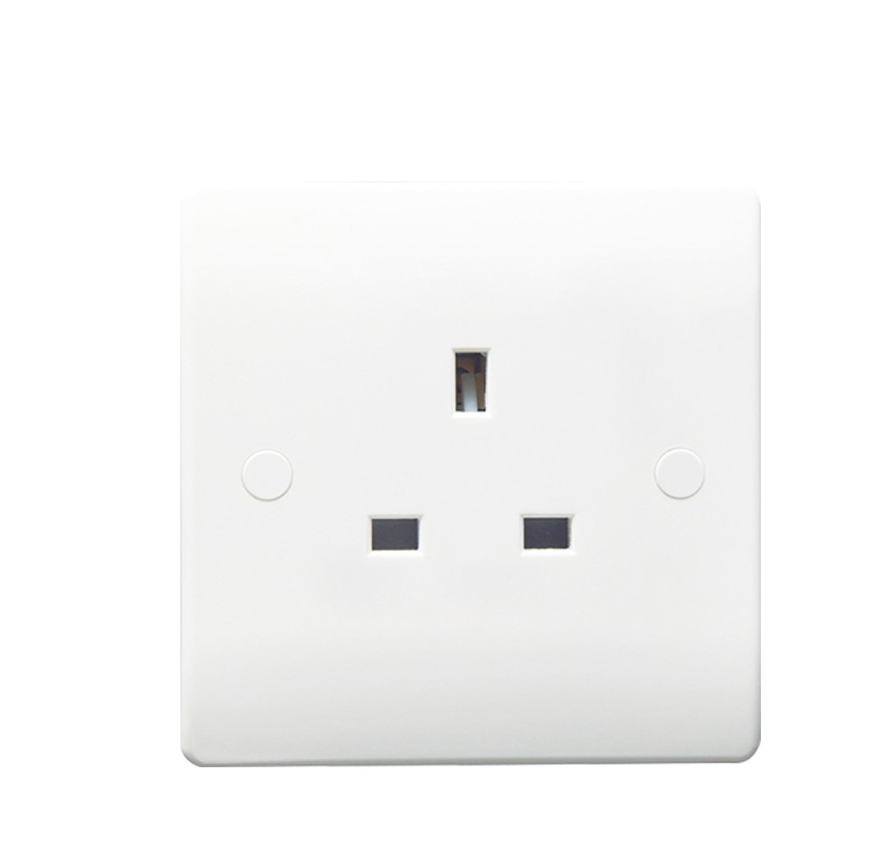 13A 1g Unswitched Socket SP White Plas THRION